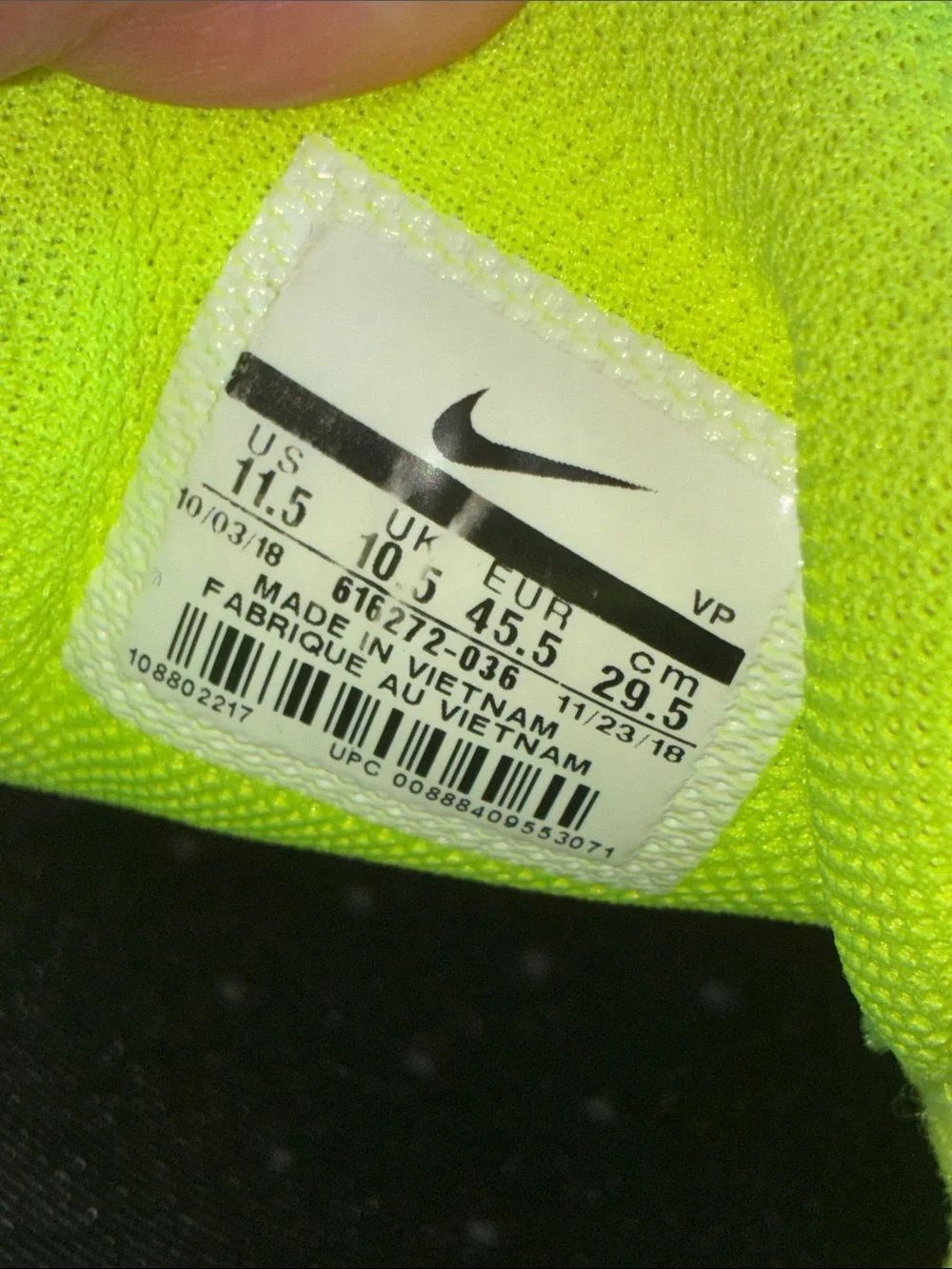Pre Owned Nike Reax 8 TR Anthracite Black Volt Men’s Size 11.5